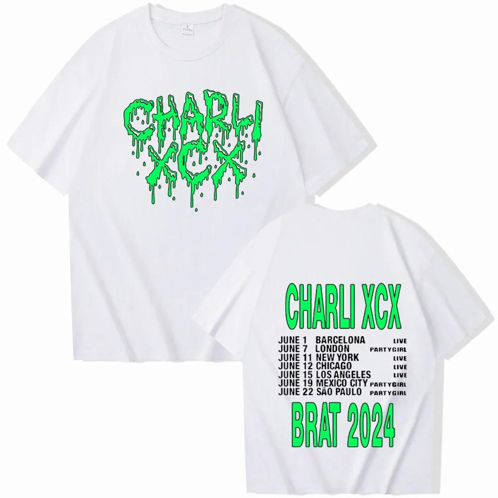 

Charli Xcx Brat 2024 Футболка с коротким рукавом Харадзюку Круглый вырез Летняя Повседневная Футболка 71738 S