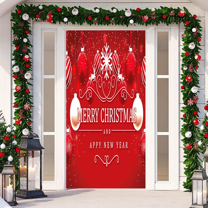 Christmas Door Tapestry: Hanging Cloth Decoration for Festivals & Parties