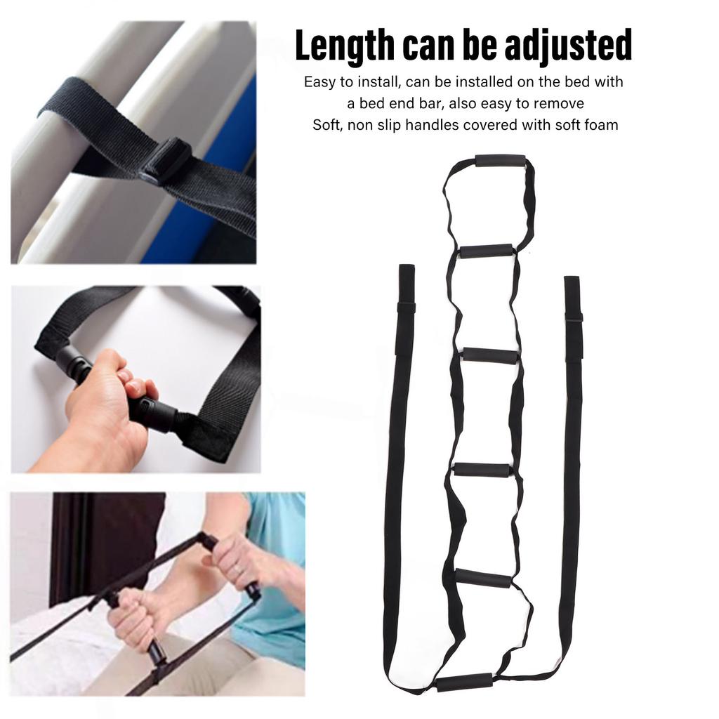 6 Handles Bed Ladder Assist Strap Bed Adjusting Length Sit Up Helper for Patients Elder Hospital