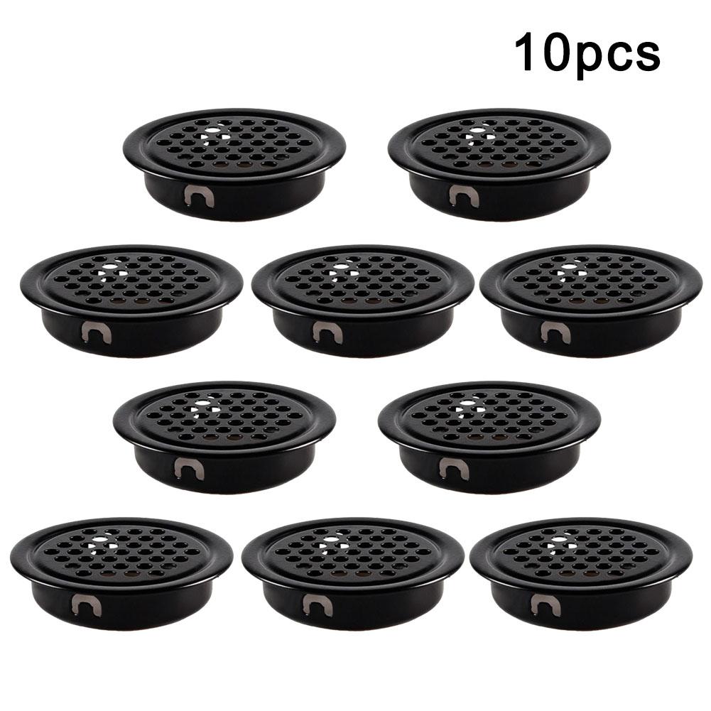 10pcs Round Cabinet Air Duct Vent 25/29mm Steel Louver Mesh Hole Plug Decoration Cover Wardrobe Grille Ventilation Systems