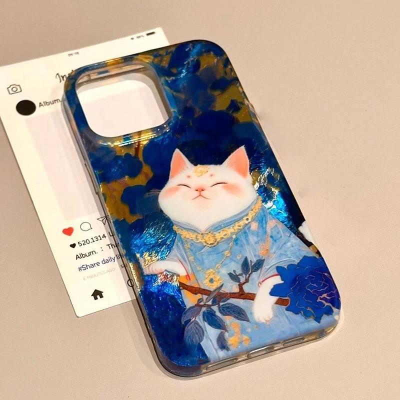 Cat in Traditional Dress with Gold Accents,Funda Phone Case For iPhone 17 Air 16 15 13 12 11 ProMax Pro Plus, Anti-Fall Cover
