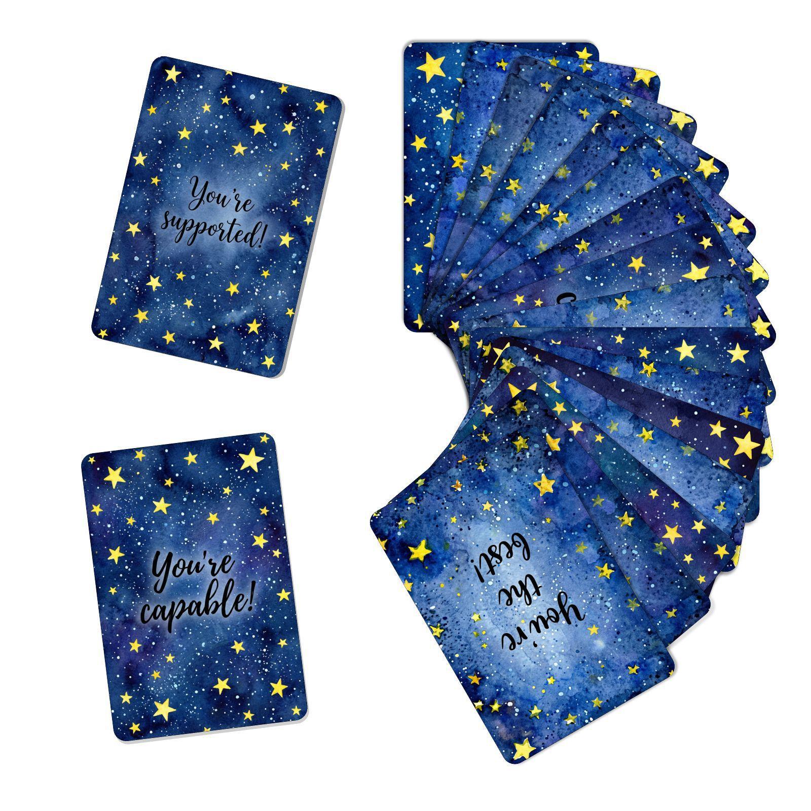 18 Starry Sky Encouragement Cards Inspiring Text Cards Dream Inspiring Positive Energy Text Small Cards RXHB0008