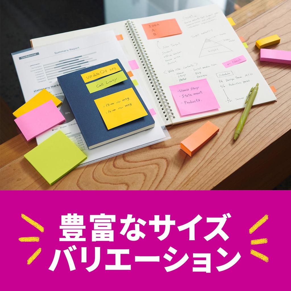 3M Klebrig Stark 75 x 90 Blätter x 10 Post-it Notizen, Klebstoff, Niedlich, Groß, Pop-Up Notizen, Mehrfarbig, 75mm, Blöcke, 6541SSPOP-AN2