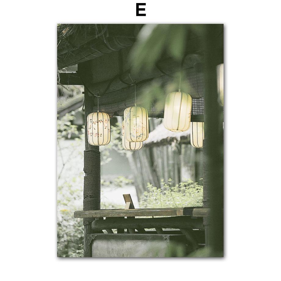 Lotus Teich Tempel Green Reed Brücke Wand Kunst Leinwand Malerei Nordic Poster Und Drucke Wohnkultur Chinesische Bilder Wohnzimmer