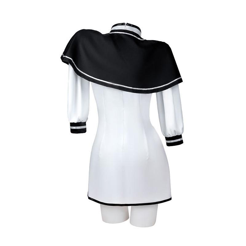 Masterwork Apocalypse Purifying Priestess Cosplay Costume, Nun Style Outfit with Cross & Chain for Halloween & Anime Cosplay