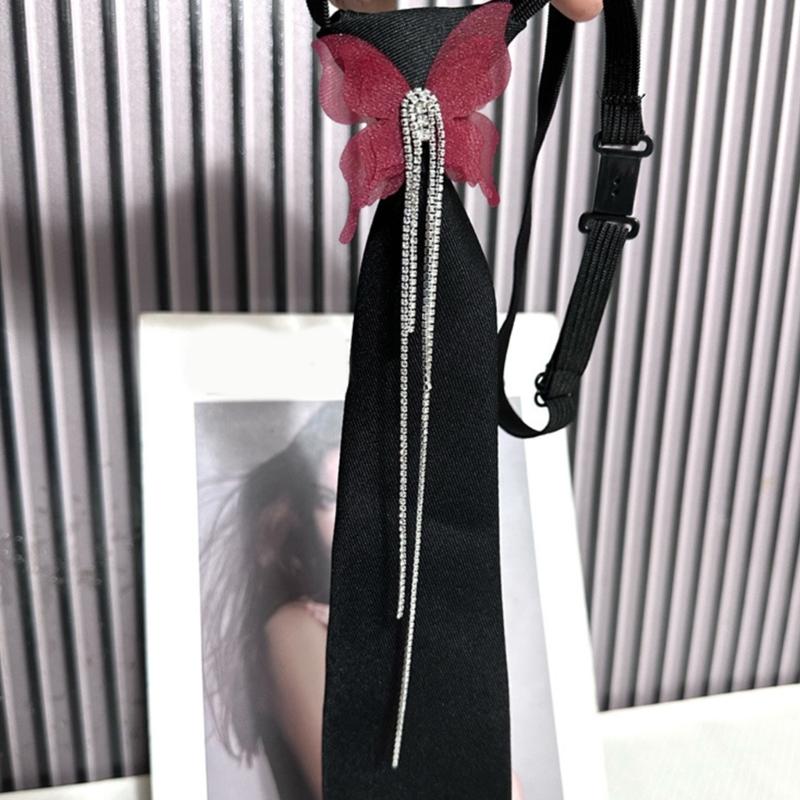 Uniform Ties For Janpanese Uniform Cosplay Butterfly Neckwear Seifuku Anime Necktie with Rhinestones Tassels