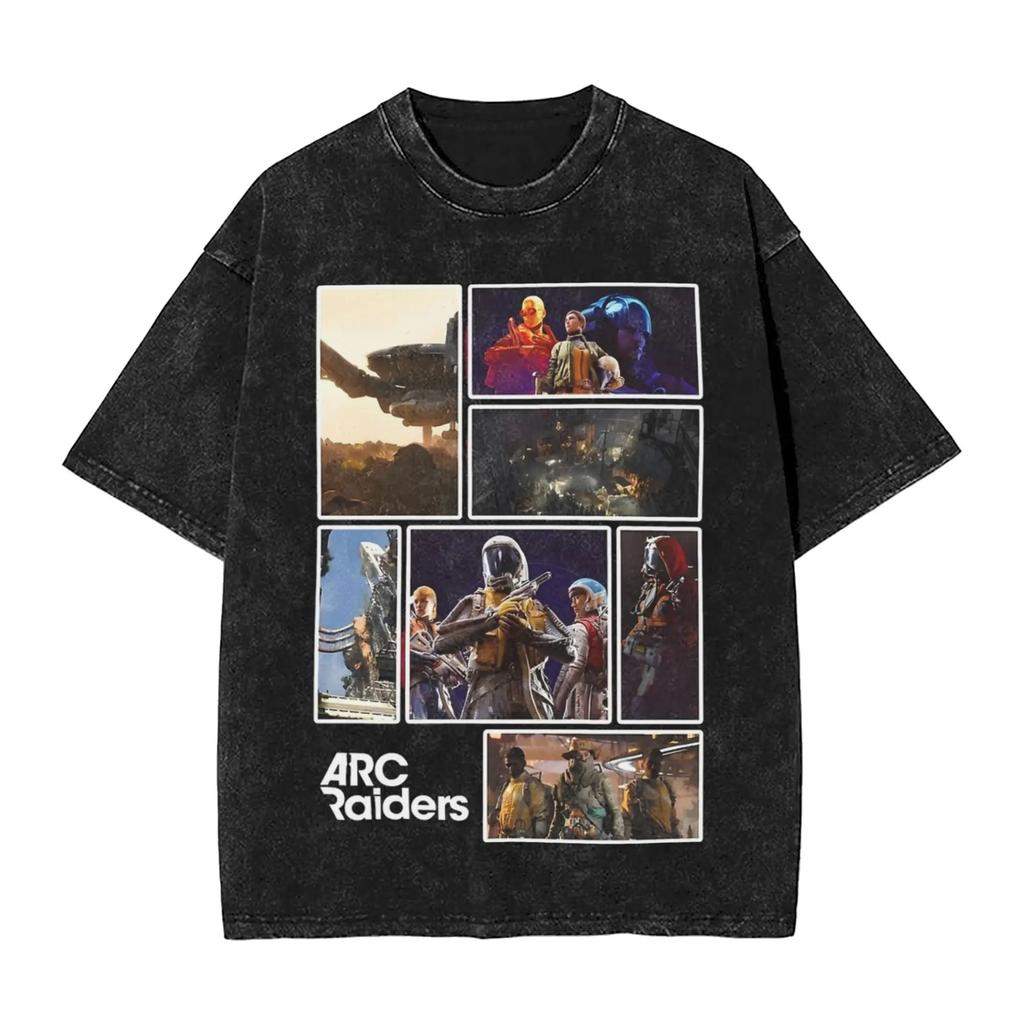 New Arc Raiders Game Peripherals Graphic Print TShirts Unisex Women Retro Washed Cotton Tees Loose Oversized Unisex Fashion Tops