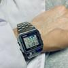 Casio YOUTH series-metal small square small square retro fashion trend simple waterproof sports quartz movement stainless steel strap A500WA-1