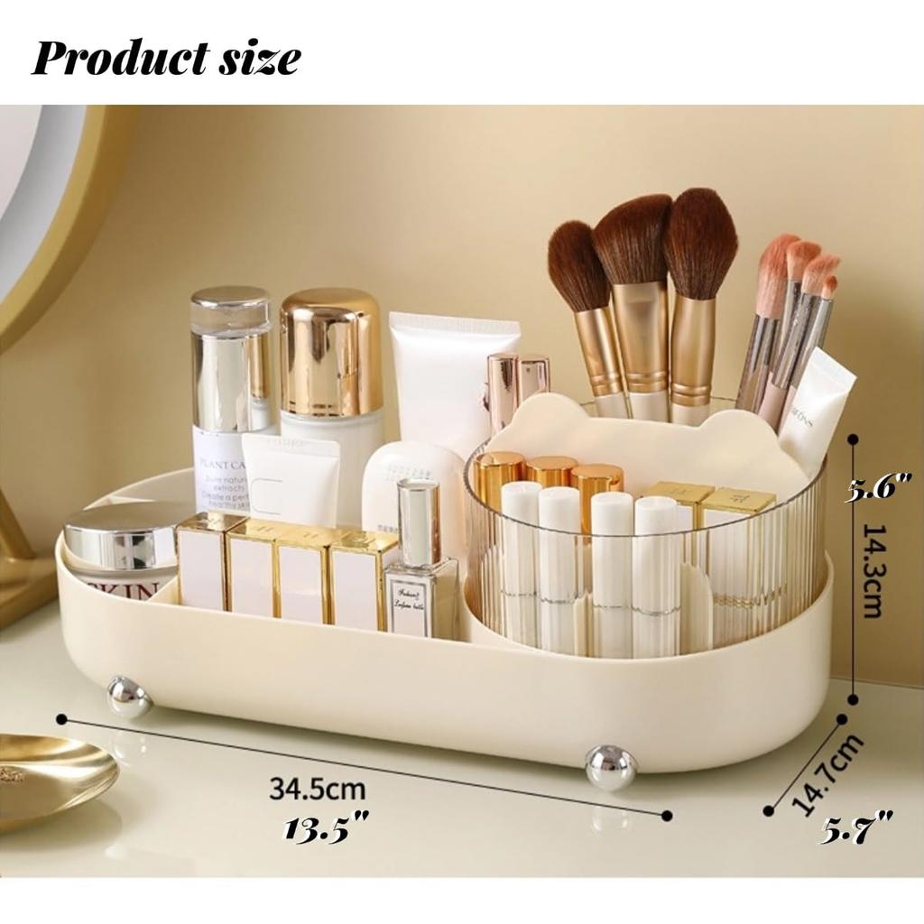 Cosmetic Desktop Storage Box Makeup Organizer 360 Degree Rotating Perfume Organizer Large Capacity Makeup Brush Holder