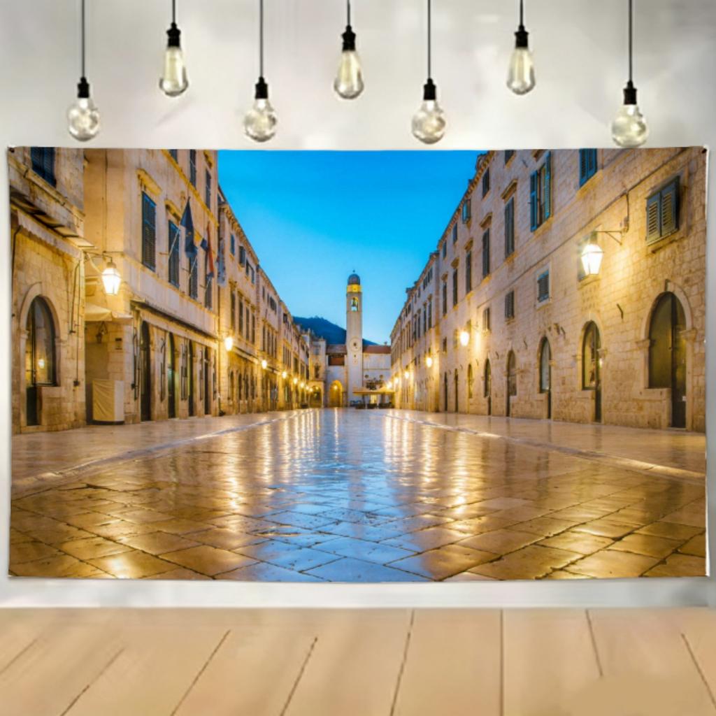 Kings Landing Landscape Pattern Tapestry Student Dorm Bedroom Decor Home Tapestry High Quality Fabric Multi Size Flat Print