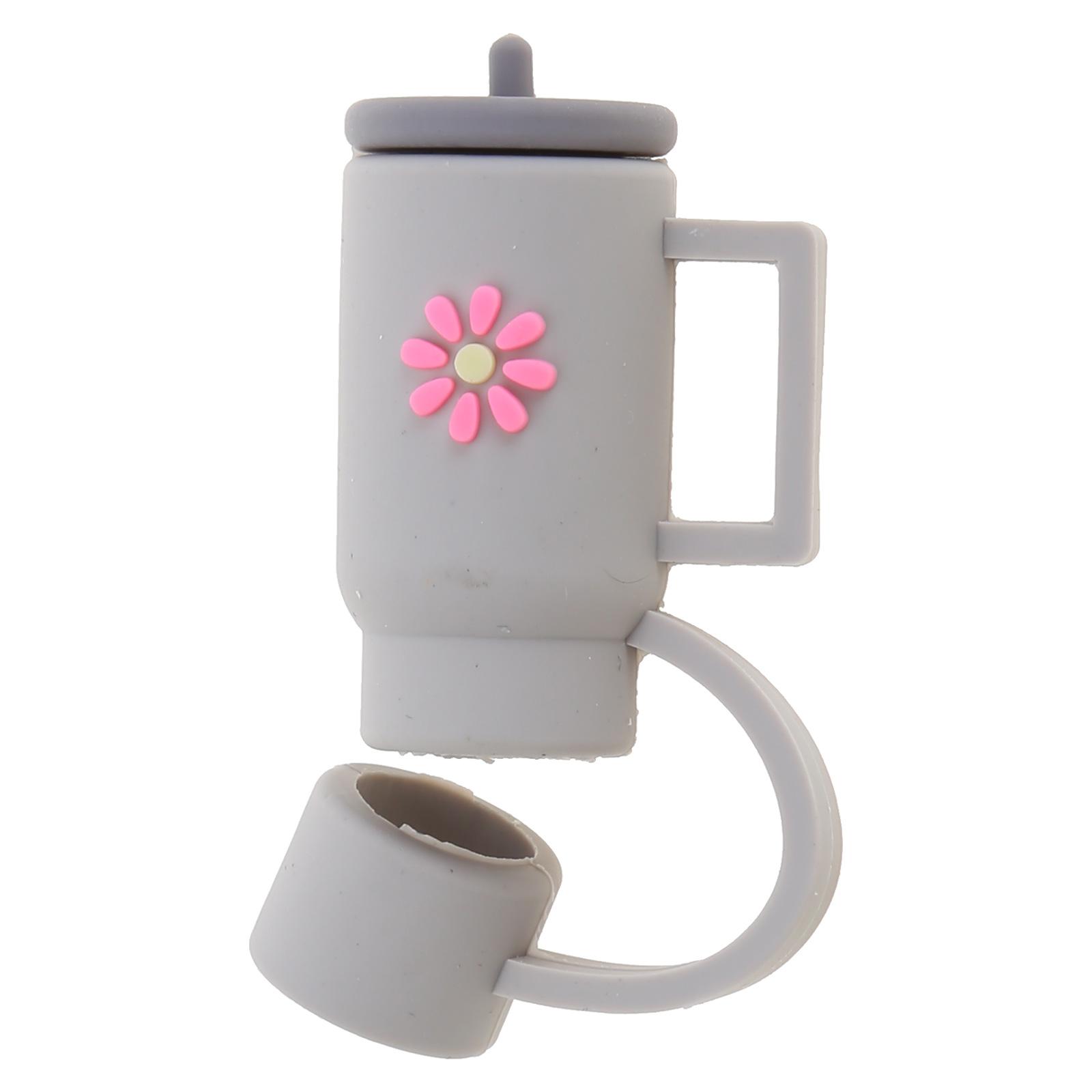 

Soft Silicone Straw Covers Dustproof Drinking Straw Caps 10mm/0.39 Straw Toppers with Flower Pattern Straw Cover Caps 11