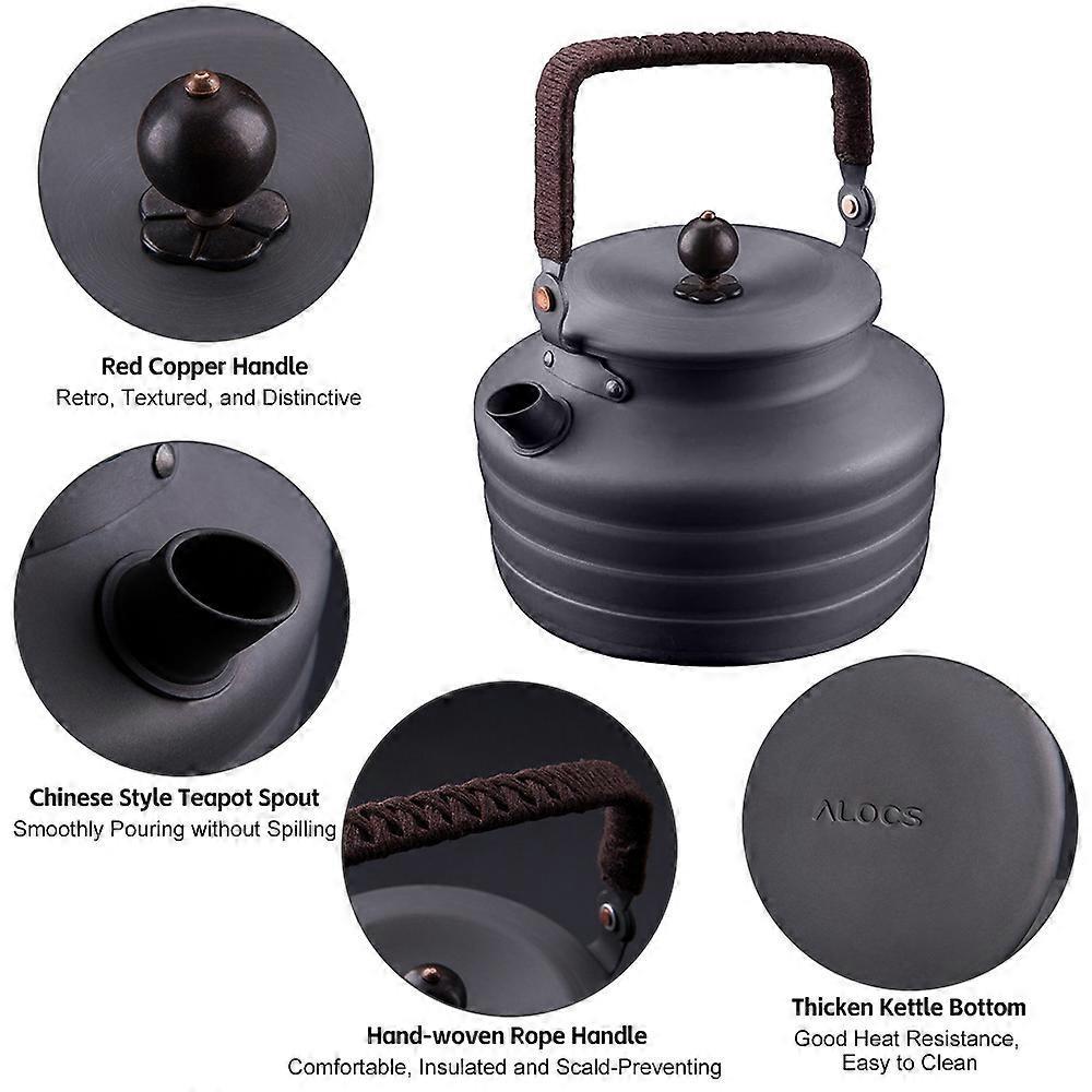 1.3L Camping Water Kettle Portable Camping Tea Kettle for Outdoor Hiking Picnic