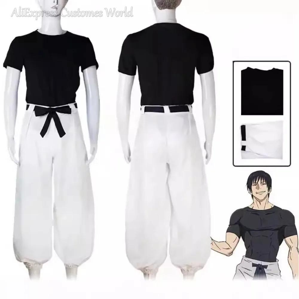 Anime Kaisen Jujutsu Toji Fushiguro Cosplay Costume For Women Men Season 2 Fushiguro Toji Wigs Hairs Uniform Halloween Party