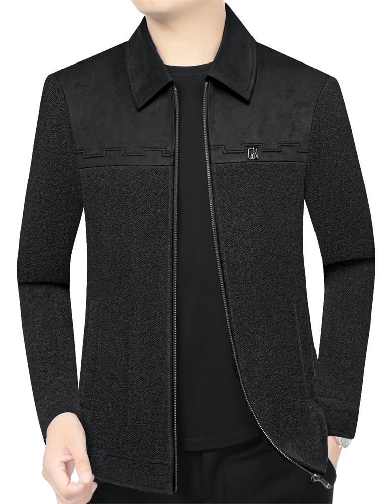 Men's Spring 2026 Color Block Lapel Jacket - Business Casual Versatile Outerwear