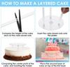 Multi-layer Cake Stand Reusable Cake Separator Plates and Plastic Cake Dowel Rods Set for Tiered Cake Construction and Stacking