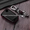 4D Leather Key Case for Skoda Kodiaq, GT, Kamiq, Karoq, Superb 3-Button Folding Key.