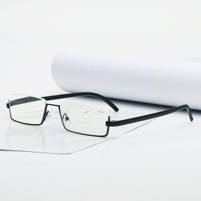 Half Frame Reading Glasses TR90 Rectangle Vintage Blue Light Eyewear for Men Women +100 To +400 with Box