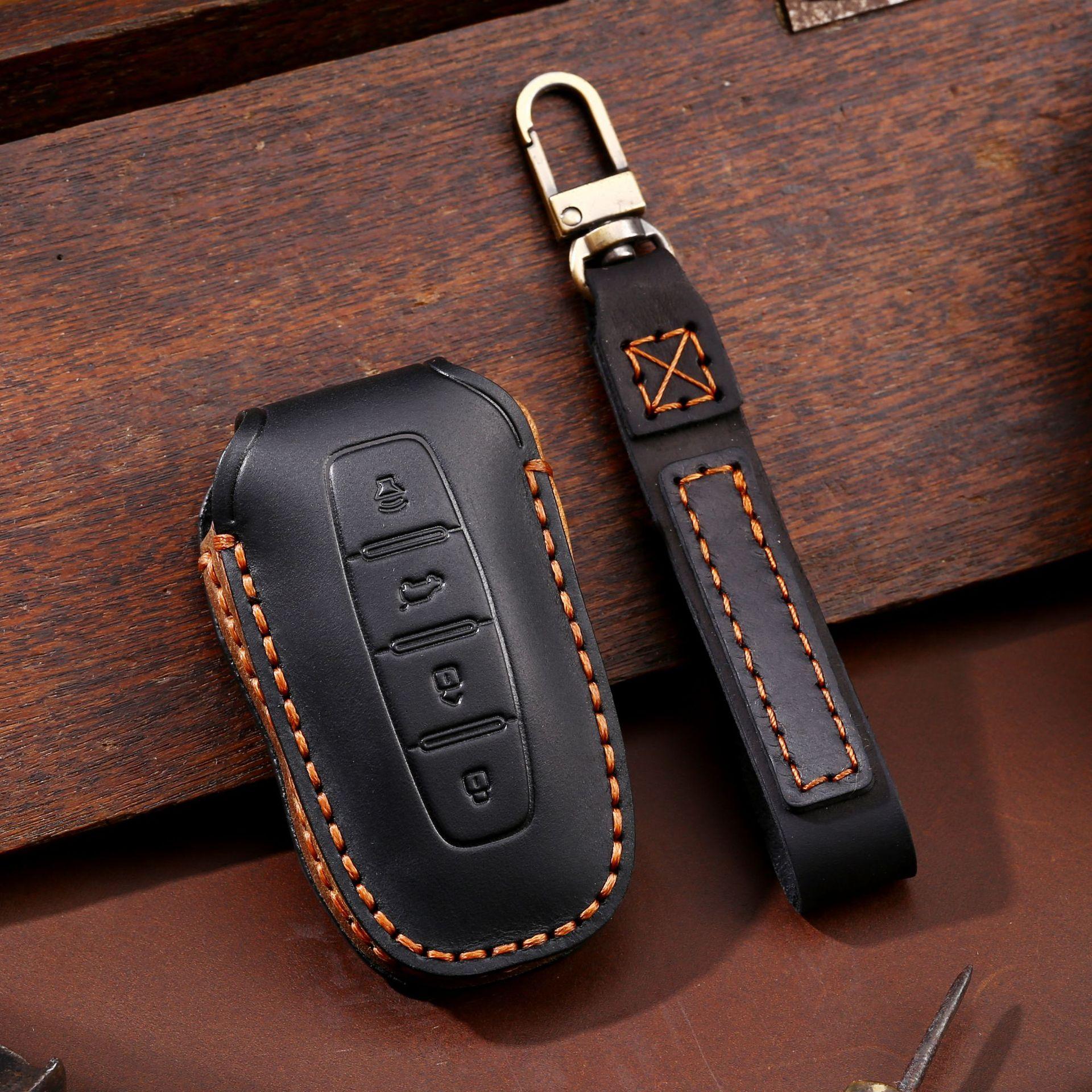 

Auto Supplies Suitable for Ford Lingyu Key Cover Handmade Crazy Horse Leather Car Key Cover чёрный