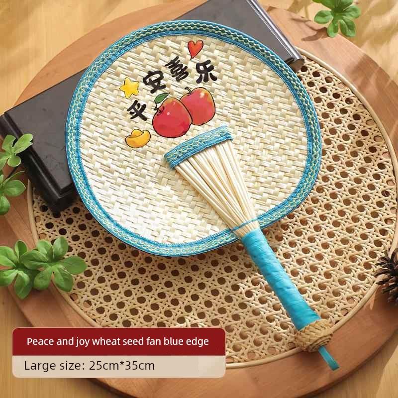 Summer Handmade Traditional Large Palm Leaf Fan for Children, Hand-Held Fan for Babies and Infants to Repel Mosquitoes, Small Banana Leaf Fan