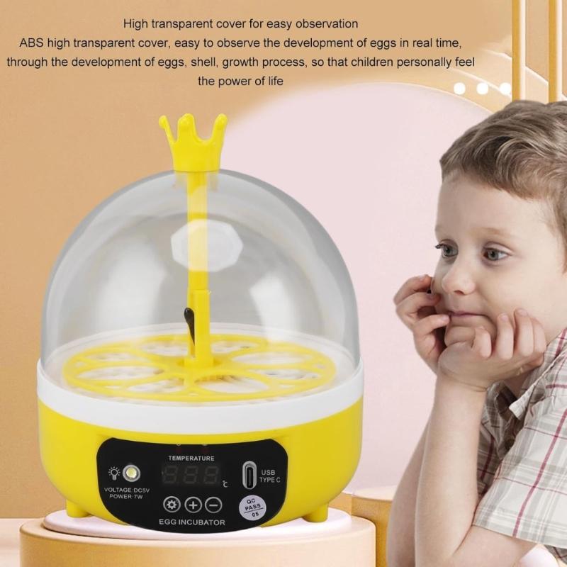 Eggs Incubator 4 Eggs Incubators for Hatching Eggs Heat and Humidity Control 4 Eggs Fully Turnning Poultry Hatcher