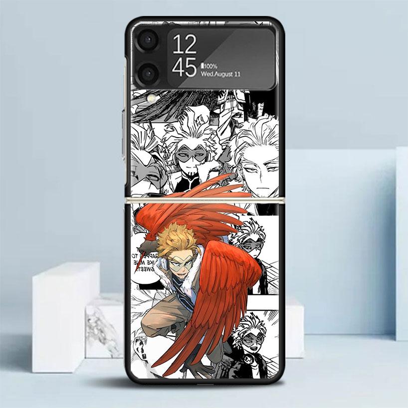 Hawks MHA My Hero A-Academy Phone Case For Samsung Galaxy Z Flip7 Flip6 5G Flip5 Flip4 Flip3 ZFlip 7 6 3 4 5 Shockproof Back Cov