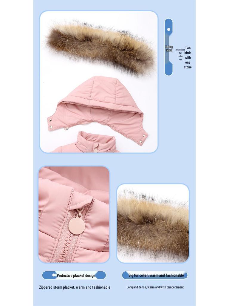 Children's Down Jacket Ski Suit Set for Toddlers Aged 1-6 
