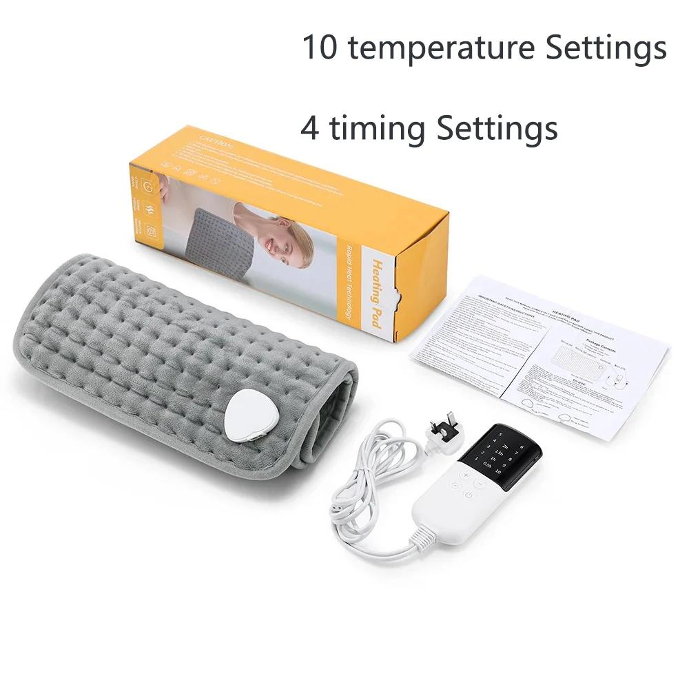 Electric Heating Pad for Back and Leg 10 Levels Electric Heat Pad Temperature Control Auto Shut Off Portable Hot Compress Mat