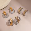 GEMCHIC Damen 18K Gold Plated Zweifarbig Edelstahl Creolen Minimalistisch Geometrisch Modeschmuck