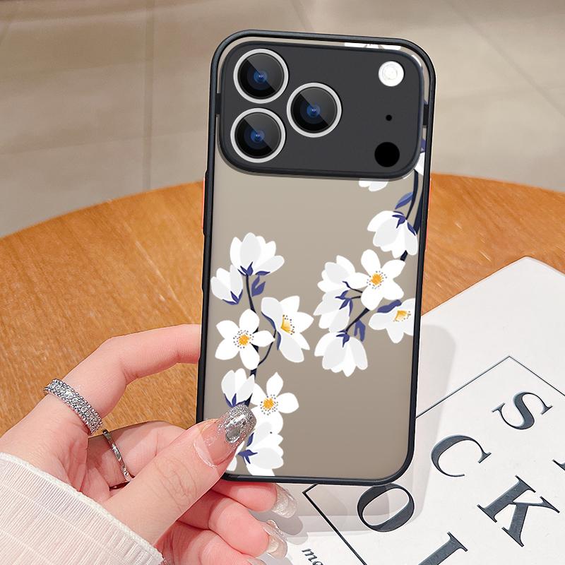Little Flowers Print Phone Case For iPhone 17 Air 16 15 14 13 12 Pro Max 17 Pro 16e 11 Matte Shockproof Soft Edge Hard PC Cover