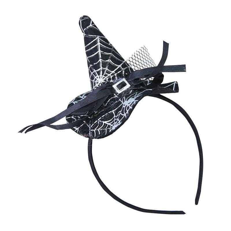

Halloween Witch Hat Headband Pumpkin Hair Hoop Spider Web Costume Party Props Silver Spider Web