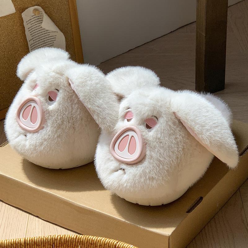 Taiyi Real Pig Cotton Slippers Winter New Warm Non-slip Piled Thickened Fluff Autumn Cute Cotton Shoes