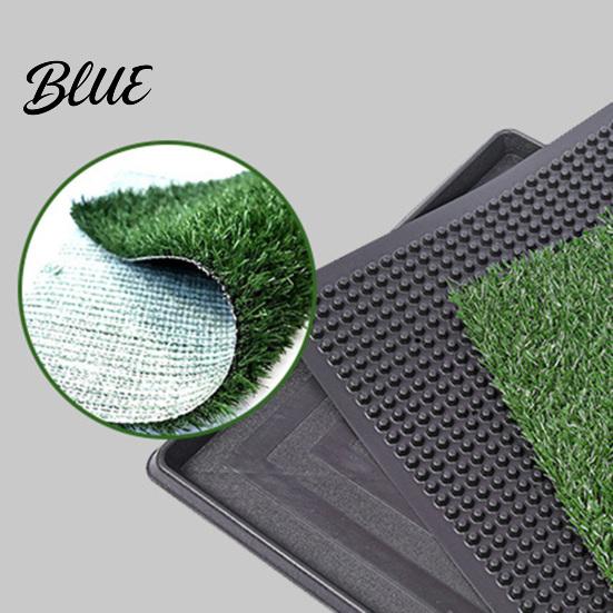Washable Dog Pee Pad Artificial Grass Fake Turf Pet Potty with Tray Balcony 3-Layer Reusable Puppy Training Mat for Indoor Outdoor Use Small