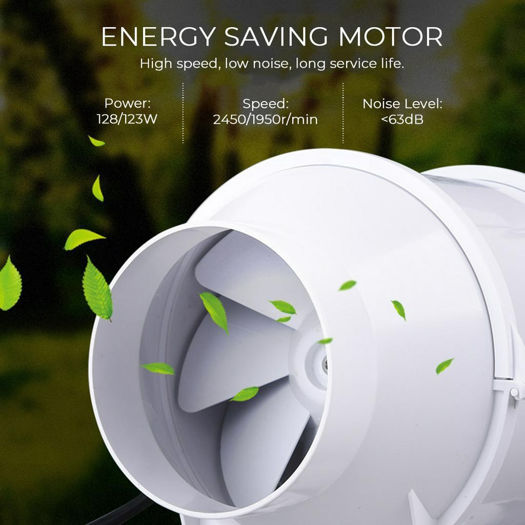 4'' 6'' 8'' Vent Inline Ventilation Tube Duct Fan Air Blower Double Speed Controller Pipe Exhaust Fan Booster Turbo Fan 220V