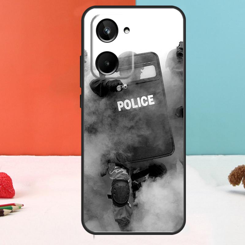 Police Symbol For Realme 15 Pro GT6 GT7 10 11 12 13 14 Pro Plus C51 C53 C55 C61 C63 C65 C67 C75 C71 Case