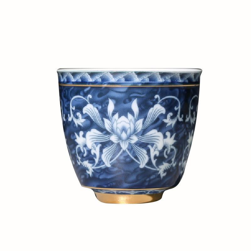 Chinese porcelain Jingdezhen blue and white tea cup small tea cup ceramic tea cup beer wine cup | Tea cup