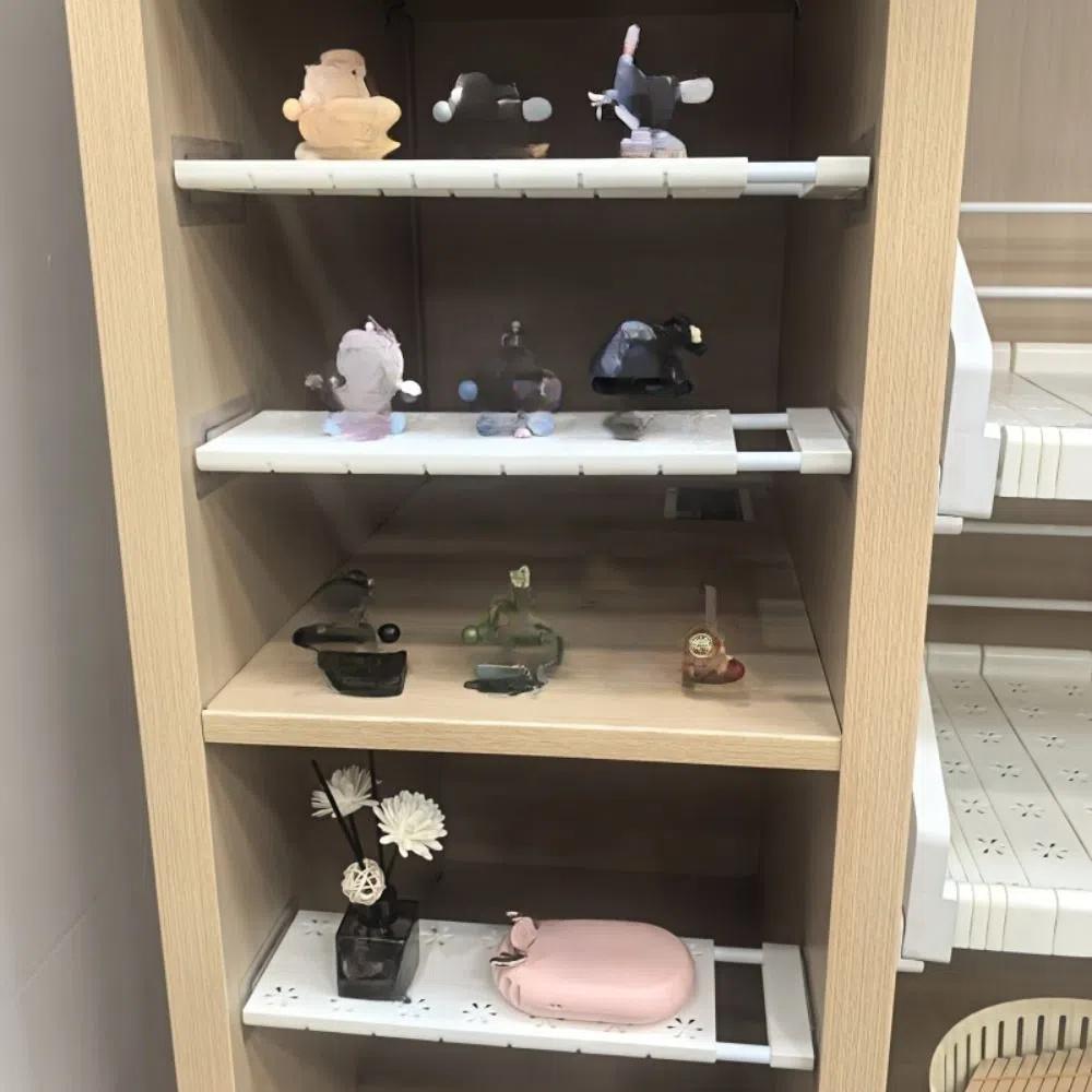 Extensible Wardrobe Storage Dividers Non Perforated Locker Storage Rack Closet Tension Shelf  Home