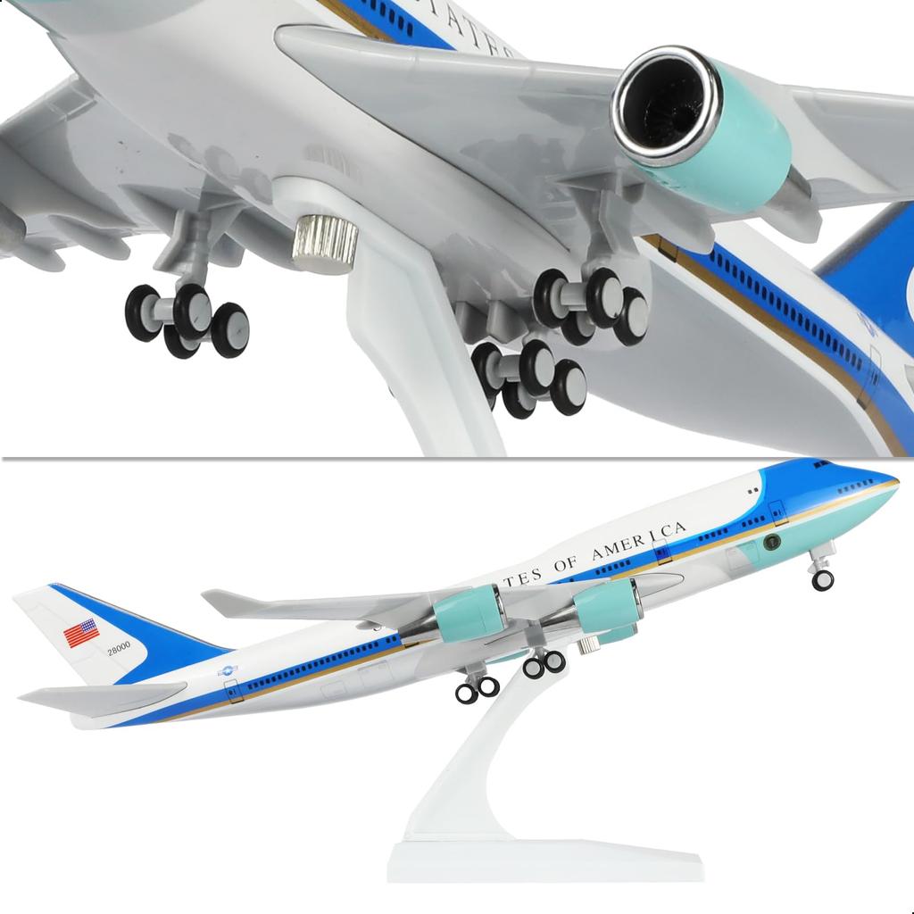 QIYUMOKE Air Force One 747 Aircraft Model Kit in Boeing 747 Resin Aircraft Model with Display Stand Adult Aviation Item 1/240 (30cm length) -