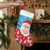 Christmas Decoration Fireplace Hanging Stocking 2D Flat Printing 1pc Christmas Santa And Reindeer Graphic Polyester Xmas