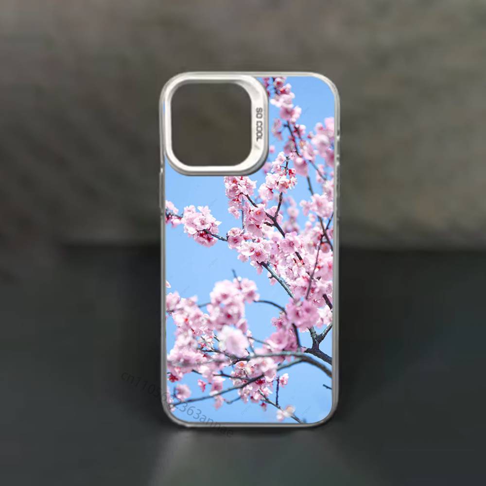Pink Sakura phone Case for iPhone 17 11 12 Pro Max Plus Mini Air SE 16e 14 15 16 13 Soft Shell
