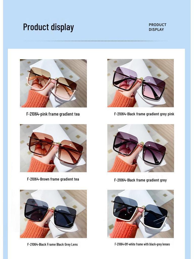 2025 Trendy Women's Large Square Sunglasses - Korean Style, Anti-UV, Face Slimming Design