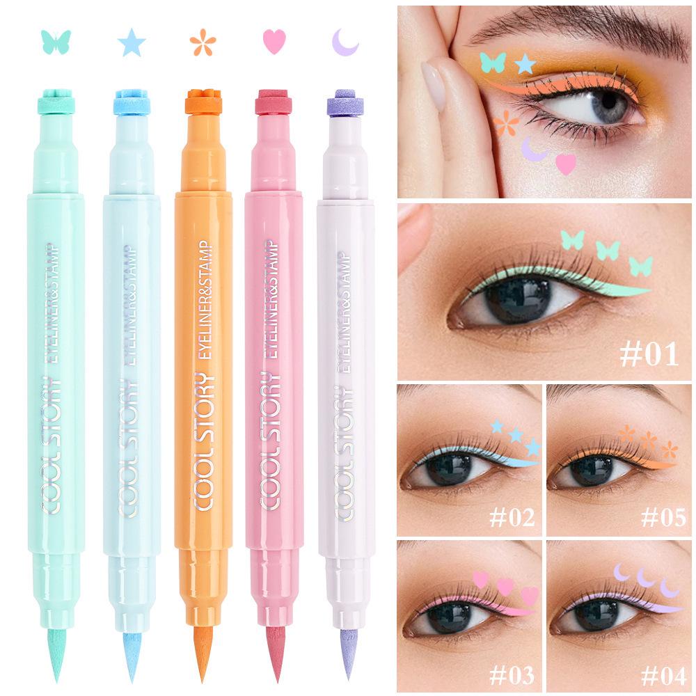 Dual-Ended Matte Eyeliner: 2-in-1 Liquid Pen with Stamp Dot, Long-Lasting, Quick-Dry, Waterproof, Smudge-Proof