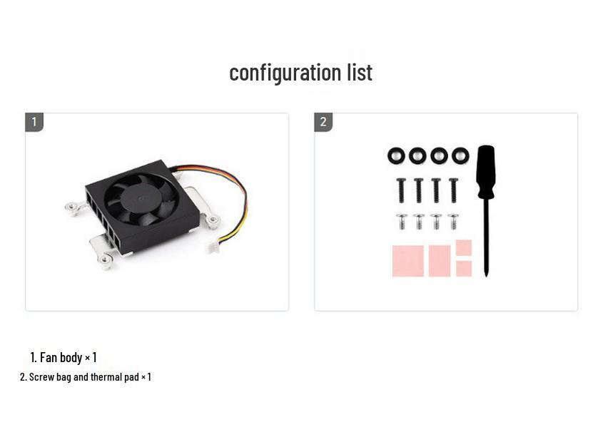 Raspberry Pi CM5 PWM Adjustable Fan with Thermal Paste & Screwdriver, 5V 1W Cooling Solution