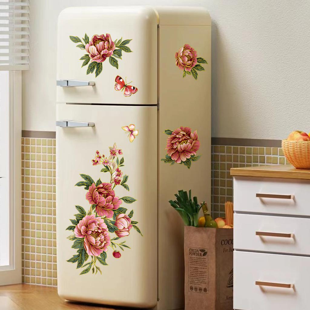 Tj11003 Creative Big Flower Pink Flower Wall Sticker Beautify Decoration Living Room Bedroom Background Self-Adhesive Wall Sticker