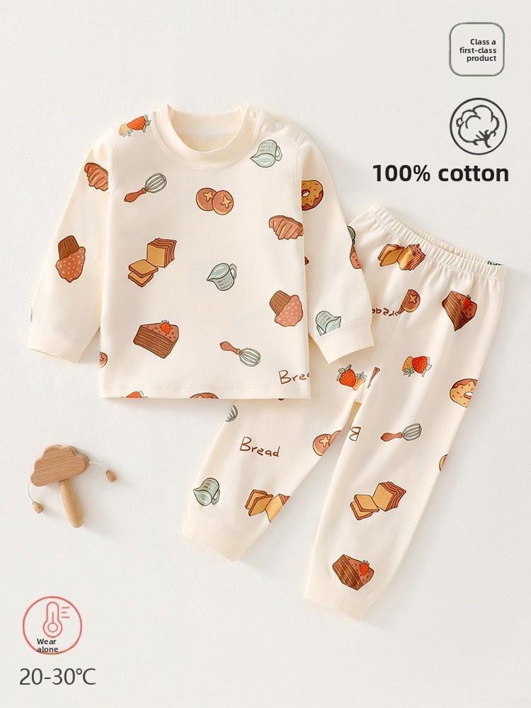 Baby Cotton Pajama Set With Antibacterial Fabric For Toddler Sleepwear And Home Comforts