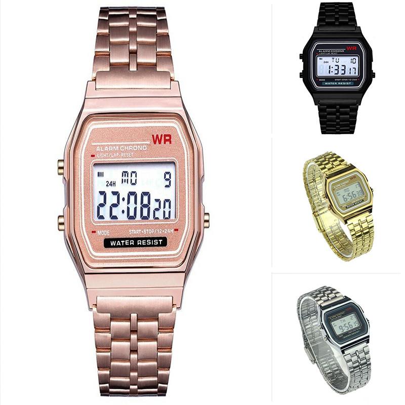Stilvolle Und Trendige LED Digitaluhr WR F91w Stahlarmband A159 Modische Uhr