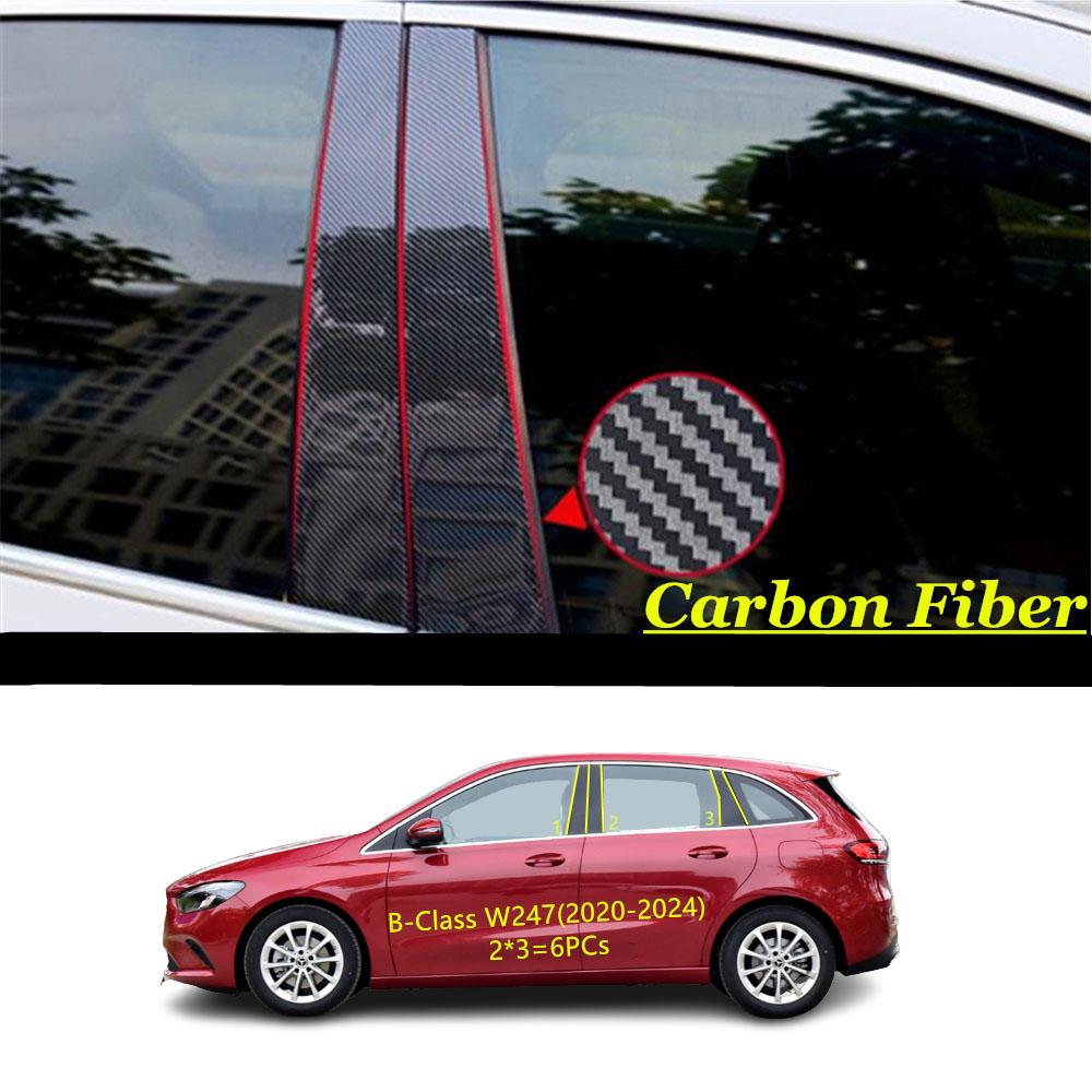 Car TPU/Glossy Mirror Pillar Post Cover  For Mercedes-Benz B-Class W247  -2024 Door Trim Window Molding Sticker