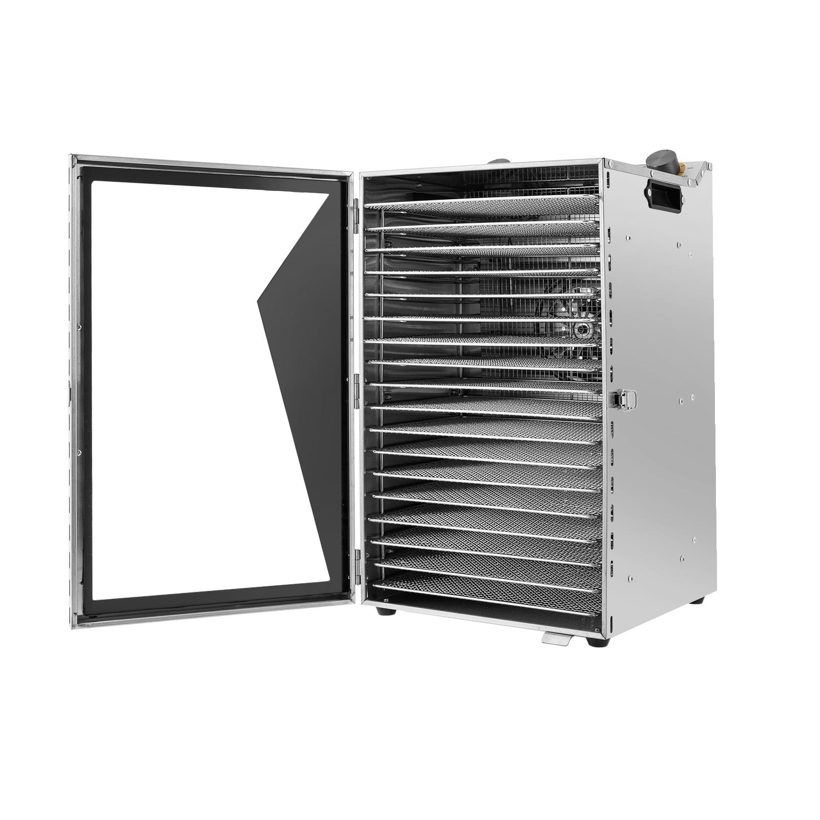 18 лотков Дегидратор для продуктов Машина 304 Нержавеющая сталь Регулируемая температура и таймер 110V