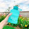 Taşınabilir Plastik Su Bardağı Ins Stil Trend Öğrenci Sevimli Su Şişesi 650ML Büyük Hacimli Mavi