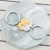 Splicing Rabbit Stainless Steel Keychain Cute Cartoon Style Fashion Couple Keyring Practical Lightweight Bag Pendant for Daily Use