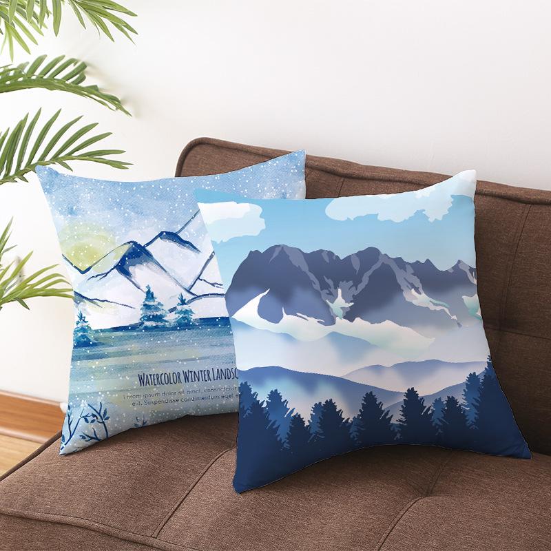 Ins Homewares Dusk Trees Sofa Car Pillow Cover Office Cushion Cover